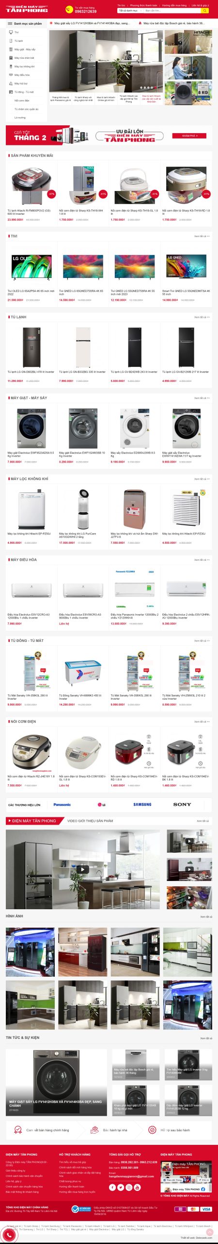 Mẫu Thiết Kế Website Điện Máy Tân Phong