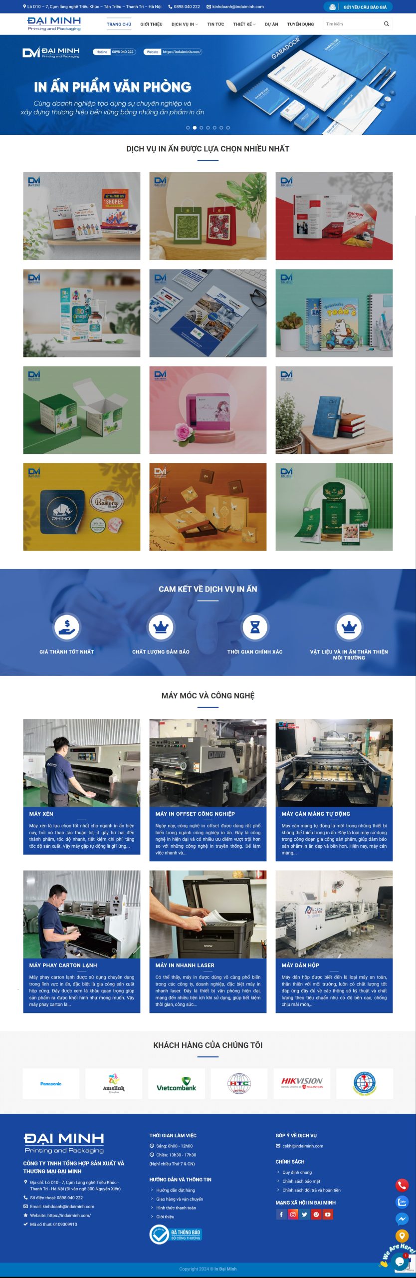 Mẫu Website In Đại Minh