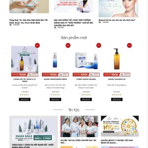 Mẫu Website Mỹ Phẩm Sakura