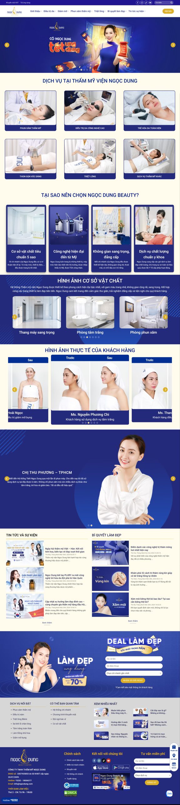 Mẫu Website Thẩm Mỹ Viện Ngọc Dung