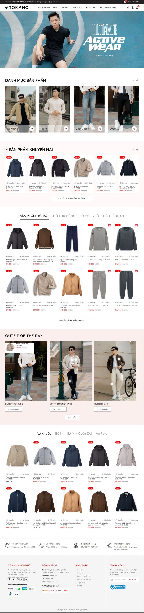Mẫu Website Thời Trang Torano