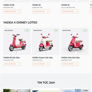 Mẫu Website Xe Máy Điện Yadea